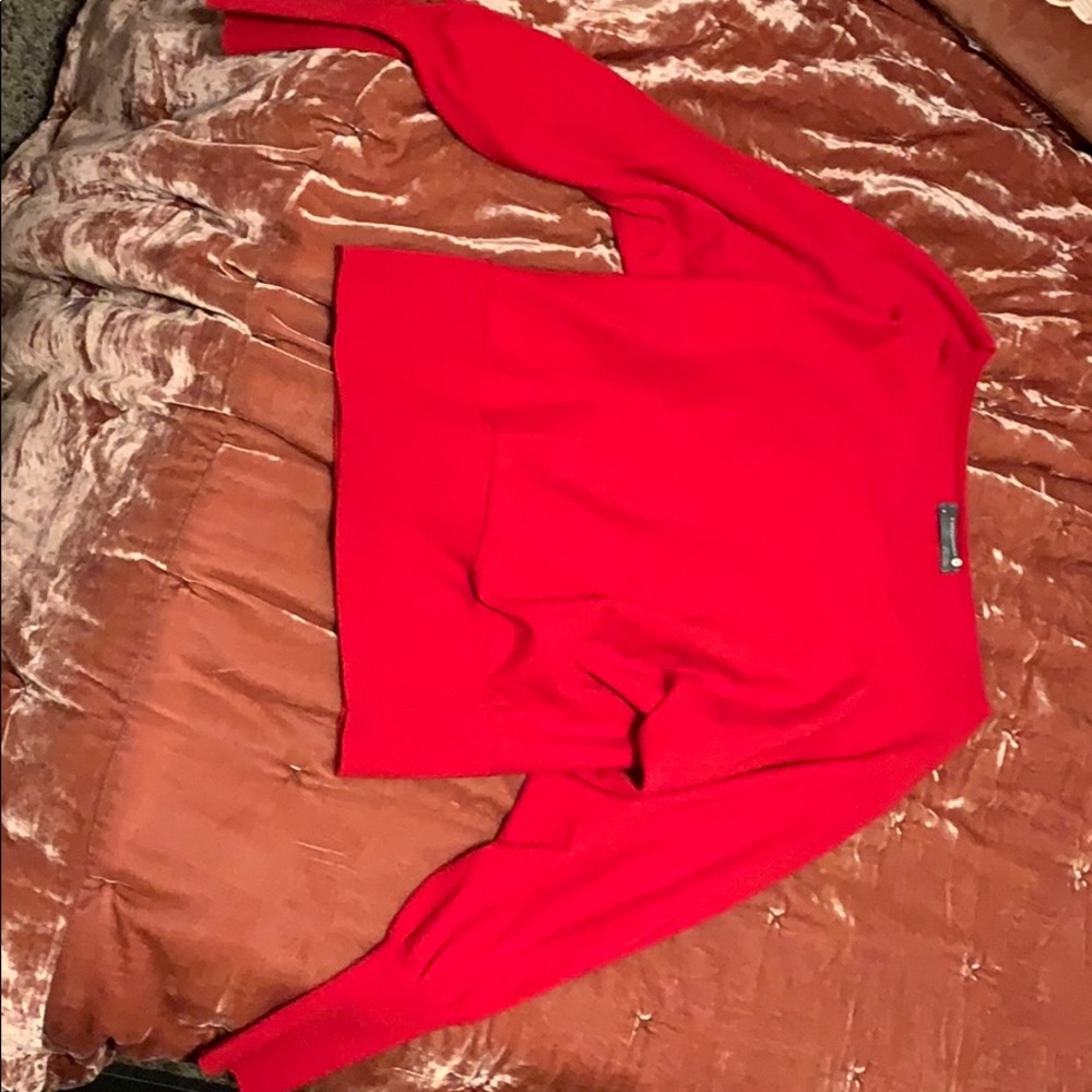 Red Anthropologie sweater